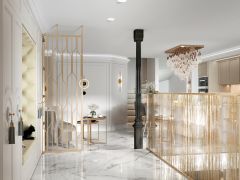  arredo artigianale su misura villa all'estero di Manufactory Design